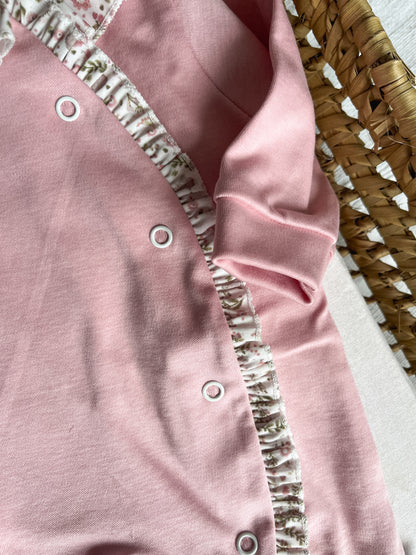 Babygrow de algodão bebé rosa