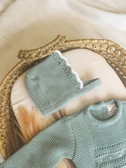 Conjunto de malha 3 peças bebé verde