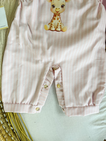 Conjunto de jardineira e camisola bebé rosa