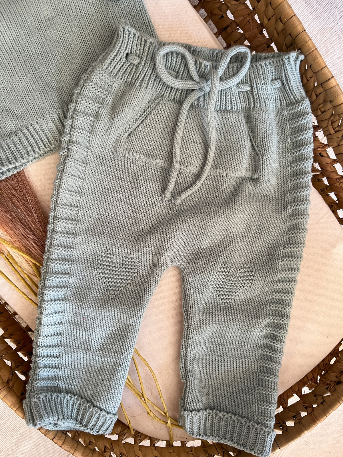 Conjunto de malha 3 peças bebé verde
