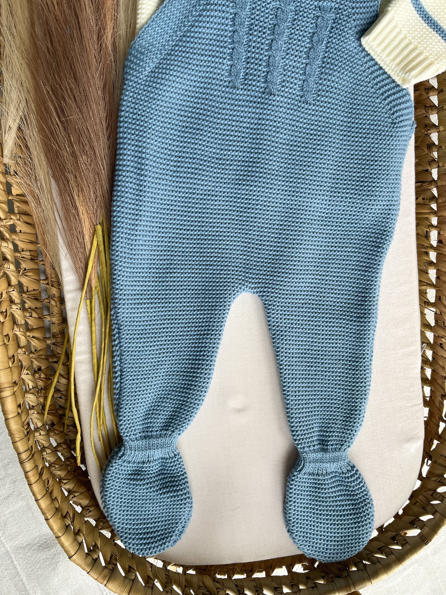 Conjunto de malha 3 peças bebé azul