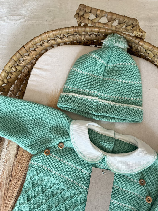Conjunto de malha 3 peças bebé verde