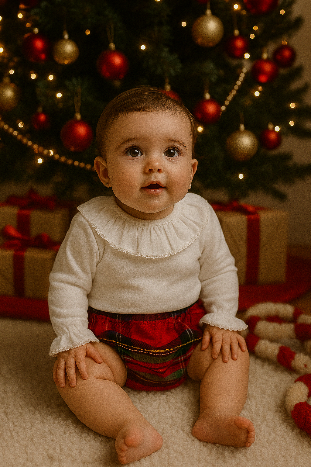 Tapa fralda reversível Natal flanela unissexo