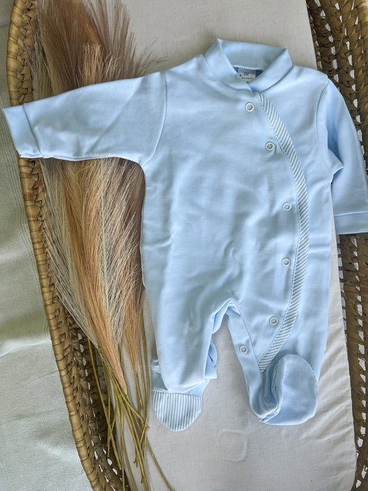 Babygrow de algodão bebé azul