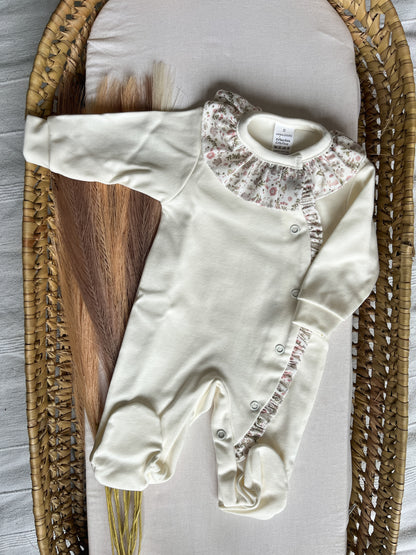 Babygrow de algodão bebé pérola