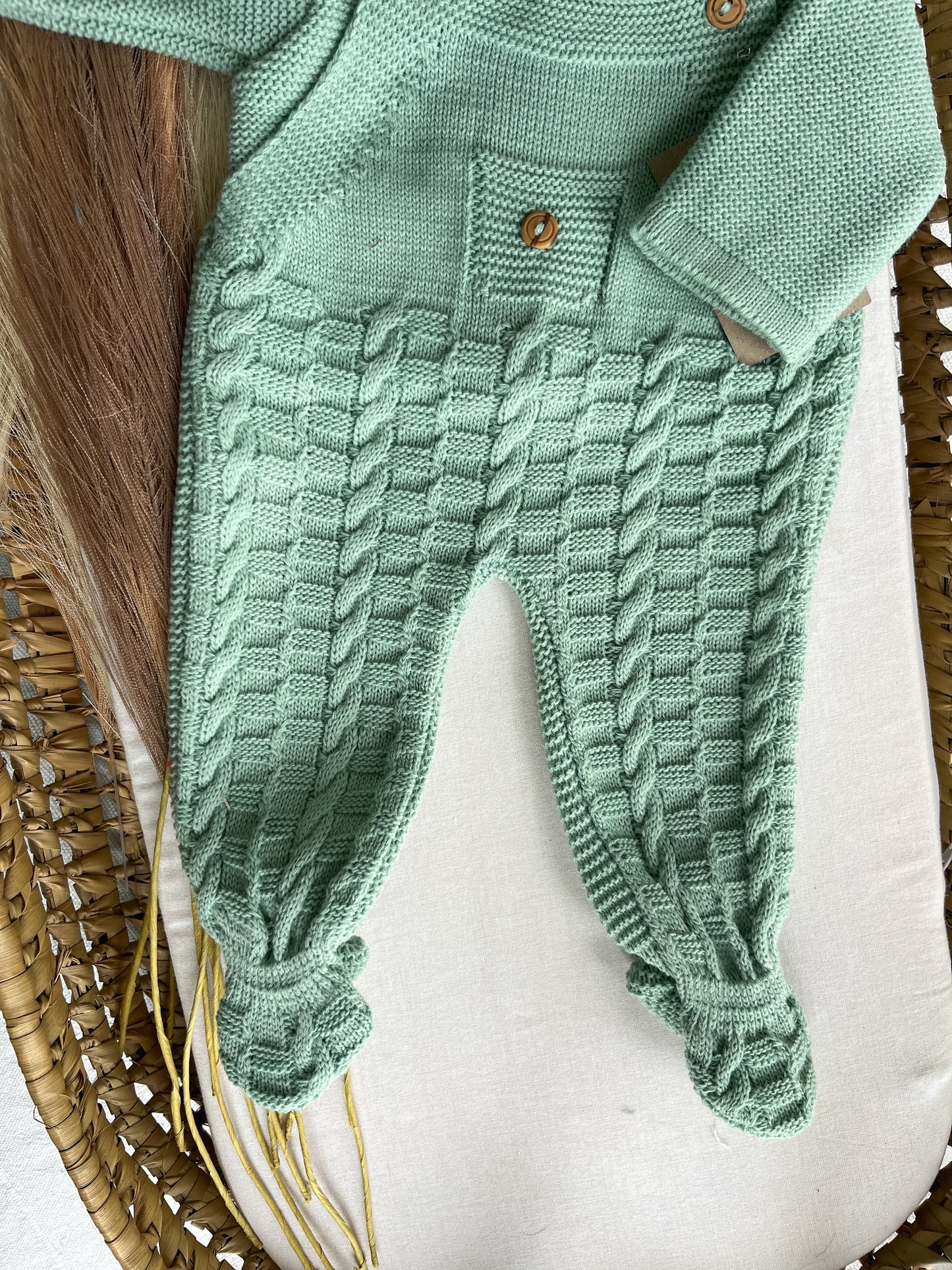 Conjunto de malha 3 peças bebé verde