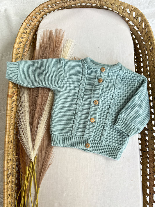 Casaco malha bebé verde