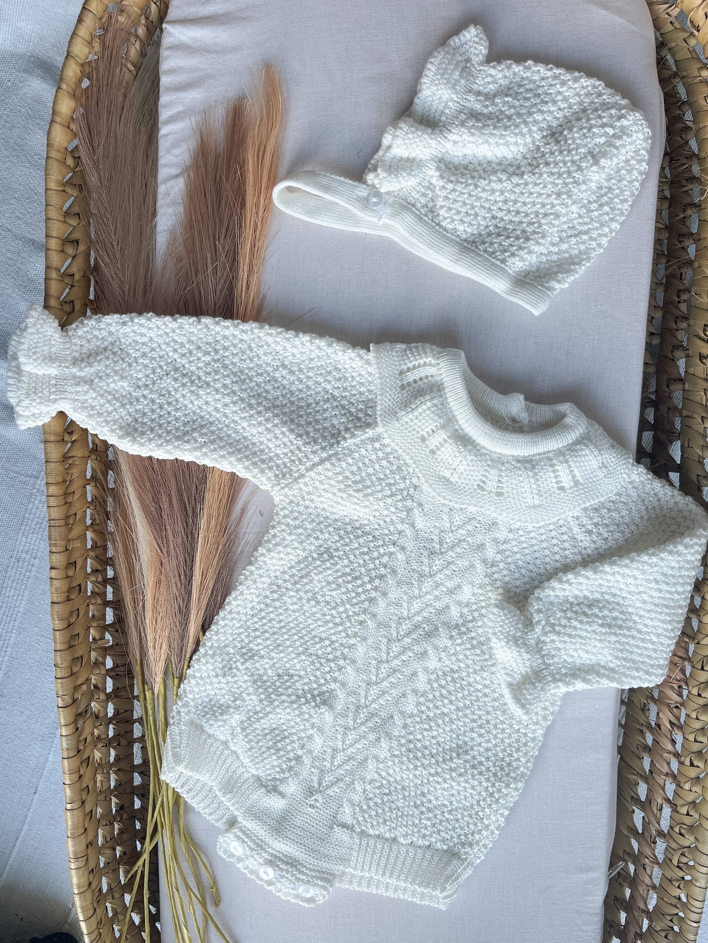 Conjunto de malha de 2 peças branco
