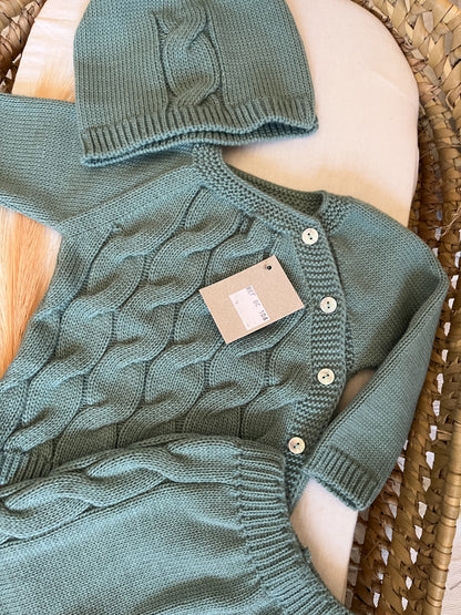 Conjunto de malha 4 peças bebé verde