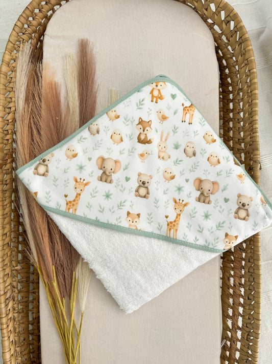 Toalha de banho bebé verde