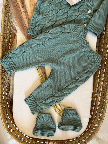 Conjunto de malha 4 peças bebé verde