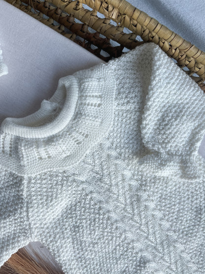 Conjunto de malha de 2 peças branco