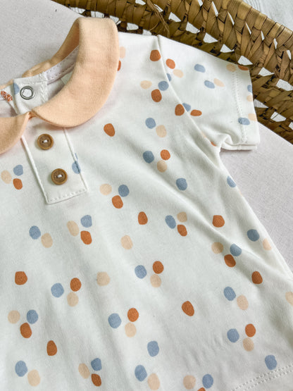 Conjunto de t-shirt e tapa fralda bebé salmão
