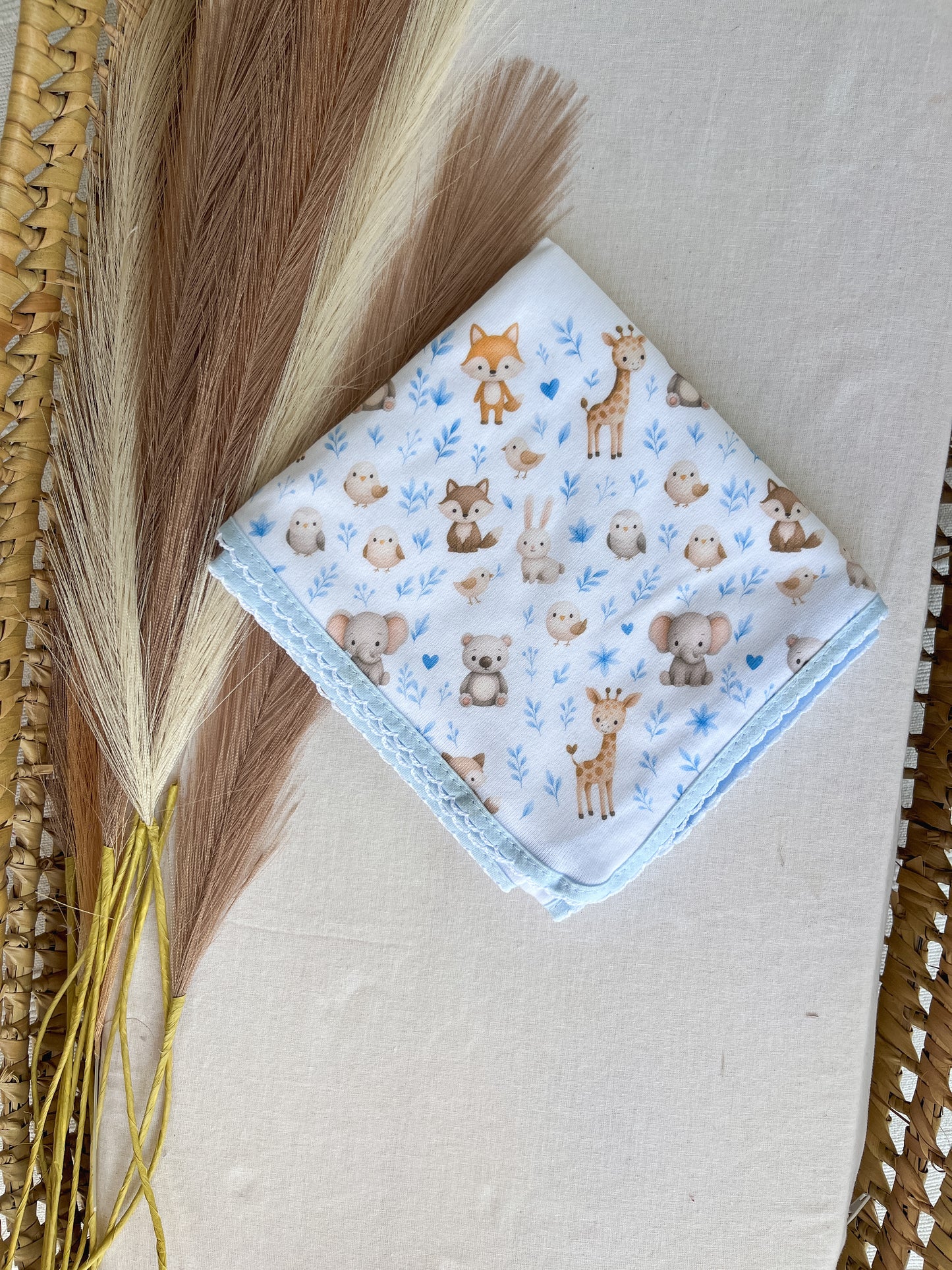 Fralda de pano bebé azul