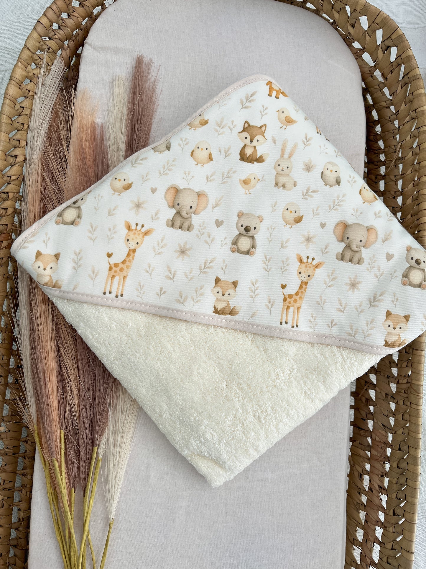 Toalha de banho bebé bege