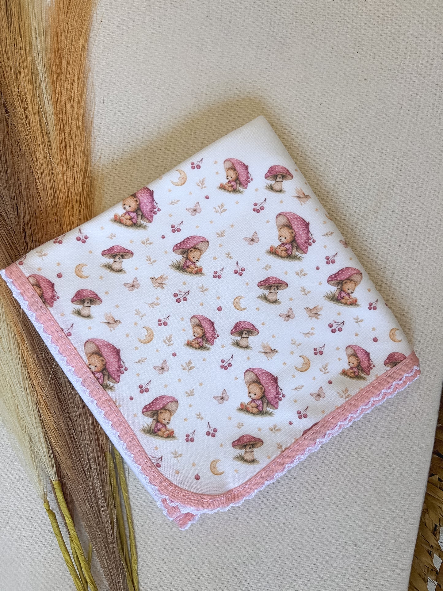 Fralda de pano bebé rosa