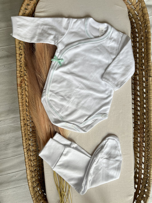 Conjunto interior body e calças algodão verde