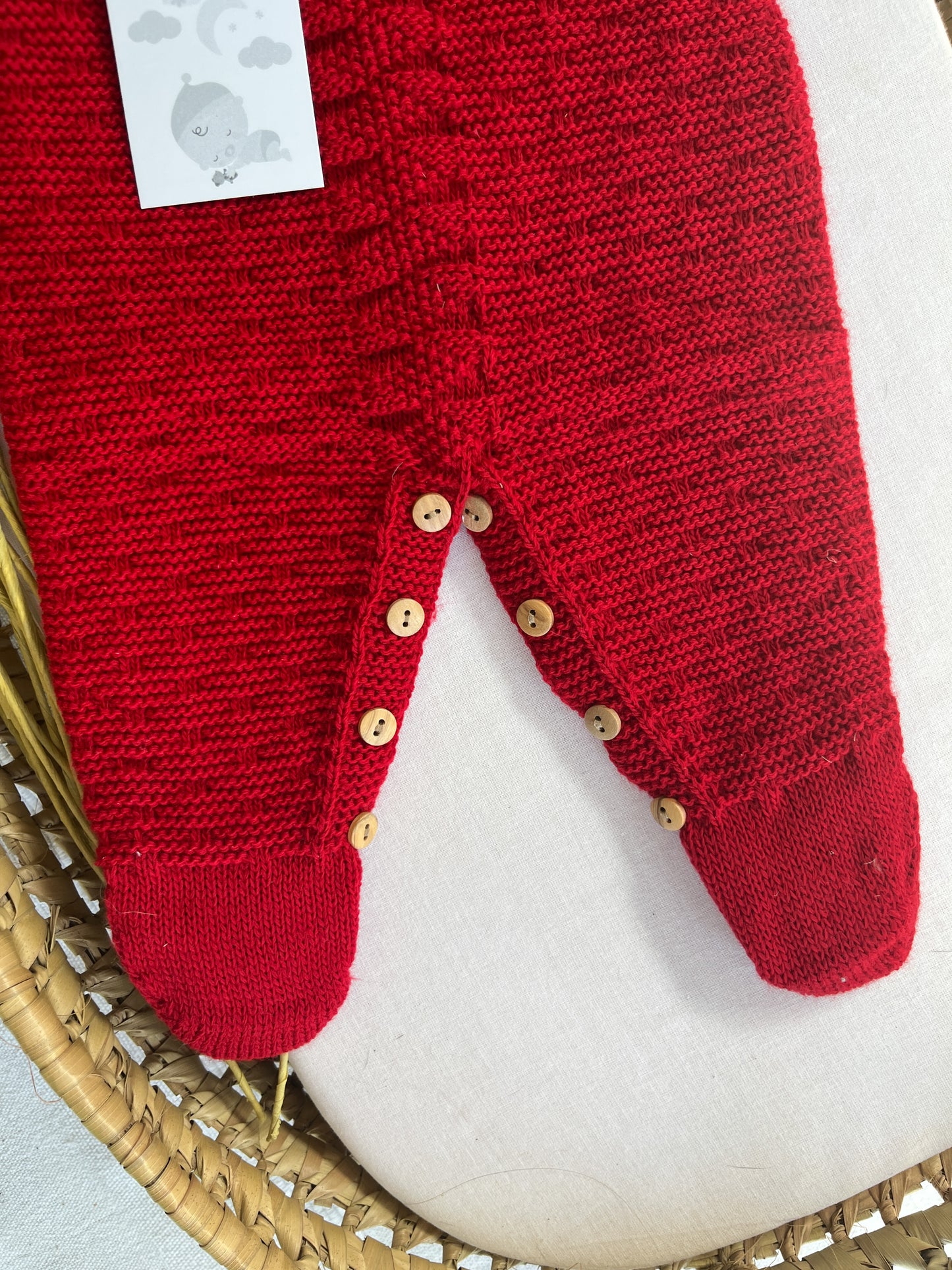 Conjunto de malha saída de maternidade 2 peças vermelho