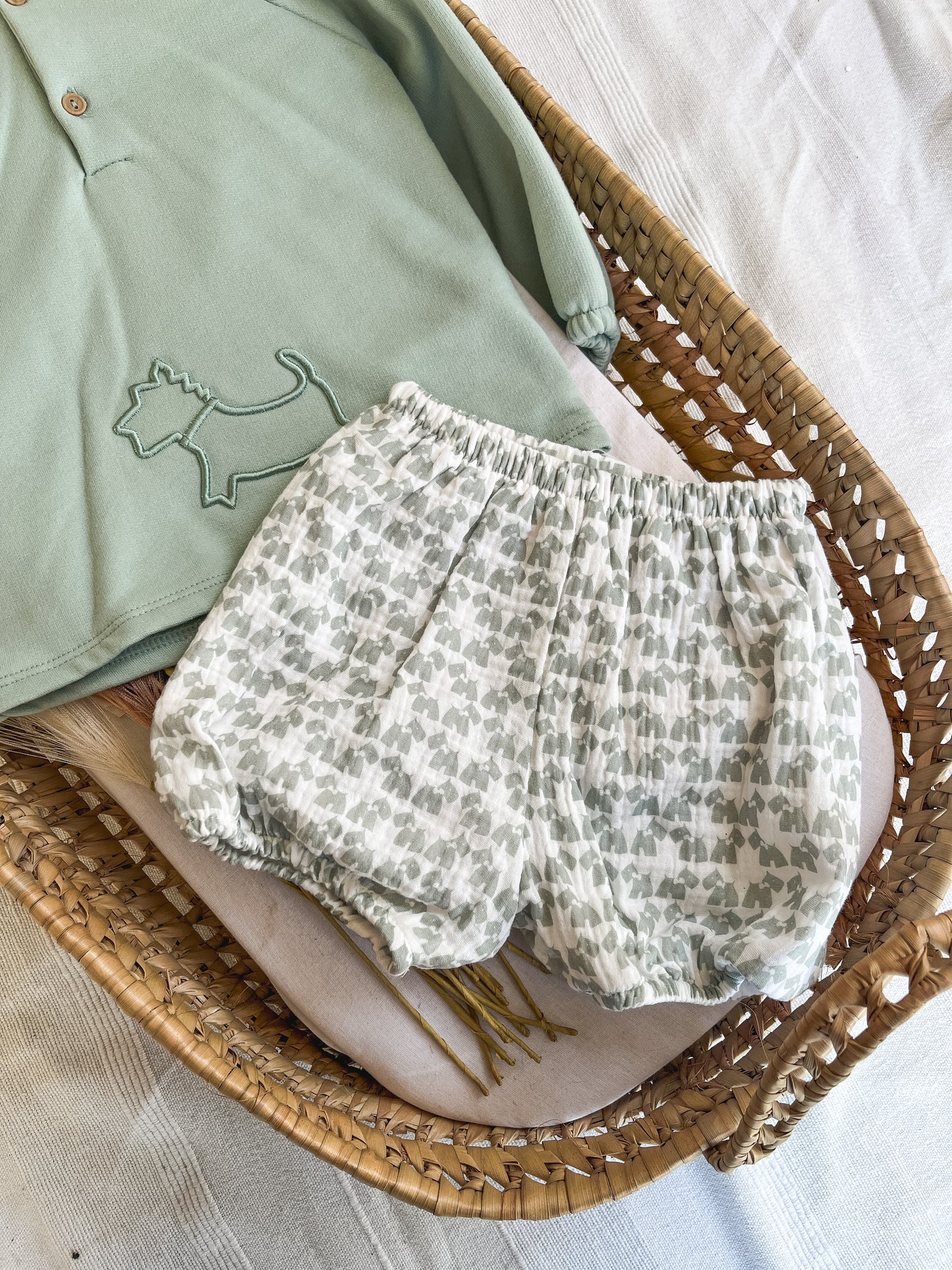 Conjunto sweat com calções bebé verde